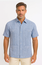 Load image into Gallery viewer, Men’s Wrinkle-Free Linen Blend Short Sleeve Guayabera