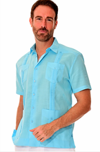Load image into Gallery viewer, Bohio 100% Linen Short Sleeve Guayabera