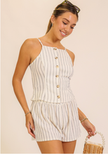 Load image into Gallery viewer, Striped Button-front Top and Short Set