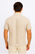 Load image into Gallery viewer, Men’s Wrinkle-Free Linen Blend Short Sleeve Guayabera