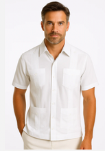 Load image into Gallery viewer, Men’s Wrinkle-Free Linen Blend Short Sleeve Guayabera