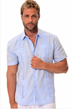 Load image into Gallery viewer, Bohio 100% Linen Short Sleeve Guayabera