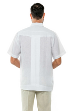 Load image into Gallery viewer, Men's Yarn Dye 100% Linen Guayabera Shirt Short Sleeve 2 Pocket Design