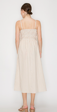Load image into Gallery viewer, Side Tie Gathered Midi Dress