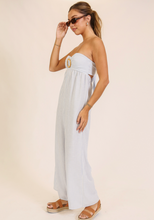 Load image into Gallery viewer, Seaside Stripe Strapless Wide-leg Jumpsuit