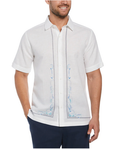 Linen Blend L-Shape Embroidered Shirt