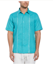 Load image into Gallery viewer, Linen Blend Geo Embroidered Panel Shirt
