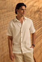 Load image into Gallery viewer, CUBAVERA LINEN BLEND BORDER PALM EMBROIDERED SHIRT
