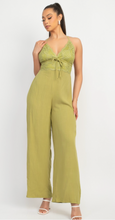 Load image into Gallery viewer, Lace Trim Crossed Back Jumpsuit
