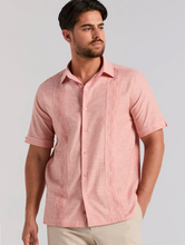 Load image into Gallery viewer, LINEN BLEND EMBROIDERED TUCK SHIRT
