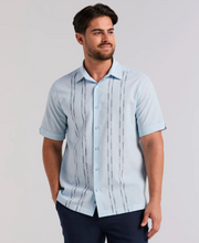 Load image into Gallery viewer, LINEN BLEND DOBBY PANEL SHIRT
