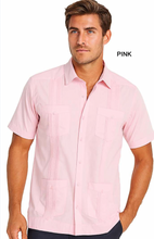 Load image into Gallery viewer, Bohio Cotton/Polyester Embroidered Short Sleeve Guayabera
