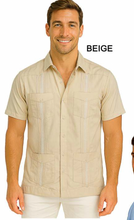 Load image into Gallery viewer, Bohio Cotton/Polyester Embroidered Short Sleeve Guayabera
