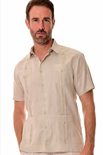 Load image into Gallery viewer, Bohio 100% Linen Short Sleeve Guayabera
