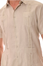Load image into Gallery viewer, Bohio 100% Linen Short Sleeve Guayabera

