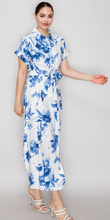Load image into Gallery viewer, Belted Cuff Sleeves Floral Dress
