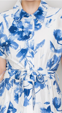 Load image into Gallery viewer, Belted Cuff Sleeves Floral Dress
