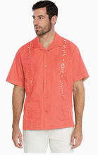 Load image into Gallery viewer, Omega Short Sleeve Poly/Cotton Guayabera
