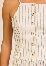 Load image into Gallery viewer, Striped Button-front Top and Short Set
