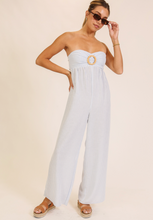 Load image into Gallery viewer, Seaside Stripe Strapless Wide-leg Jumpsuit

