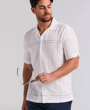 Load image into Gallery viewer, COTTON BLEND GEO EMBROIDERED SHIRT
