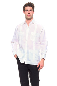 Long Sleeve Linen Guayabera