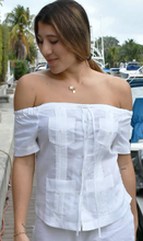 Load image into Gallery viewer, Women&#39;s Off the Shoulder Guayabera
